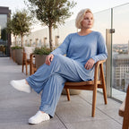 Langarmshirt in Glockenform aus weichem Stretchstoff mit Rundhalsausschnitt Basic