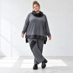 Jerseyhose mit elastischem Bund aus weichem Stretchstoff im geraden Komfortschnitt