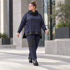 Jerseyhose mit Stretch und geradem Bein bequemer Bund weich fließend für kalte Tage