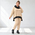 Karottenleggings aus Viskosejersey mit Elasthan schmal geschnitten mit elastischem Bund