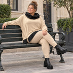 Karottenleggings aus Viskosejersey mit Elasthan schmal geschnitten mit elastischem Bund