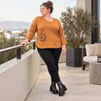 Shirt aus weichem Stretchjersey in Braun mit Rundhalsausschnitt und gerundeter Schnittform