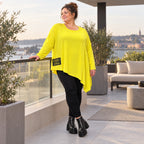 Langarmshirt in sonnigem Gelb aus weichem Stretchjersey mit asymmetrischem Zipfelsaum
