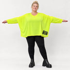 Lässiges Langarmshirt in leuchtendem Neongelb mit V-Ausschnitt aus weichem Stretchjersey