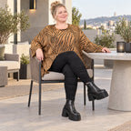 Feinstrickshirt in Braun/Schoko mit fließender A-Linie weich und flauschig aus Italien