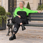 Überwurf in frischem Grün aus weichem Stretchjersey mit gerader Form und Vokuhilalinie