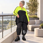 Lässiger Überwurf in leuchtendem Neongelb aus weichem Stretchjersey mit warmer Kapuze