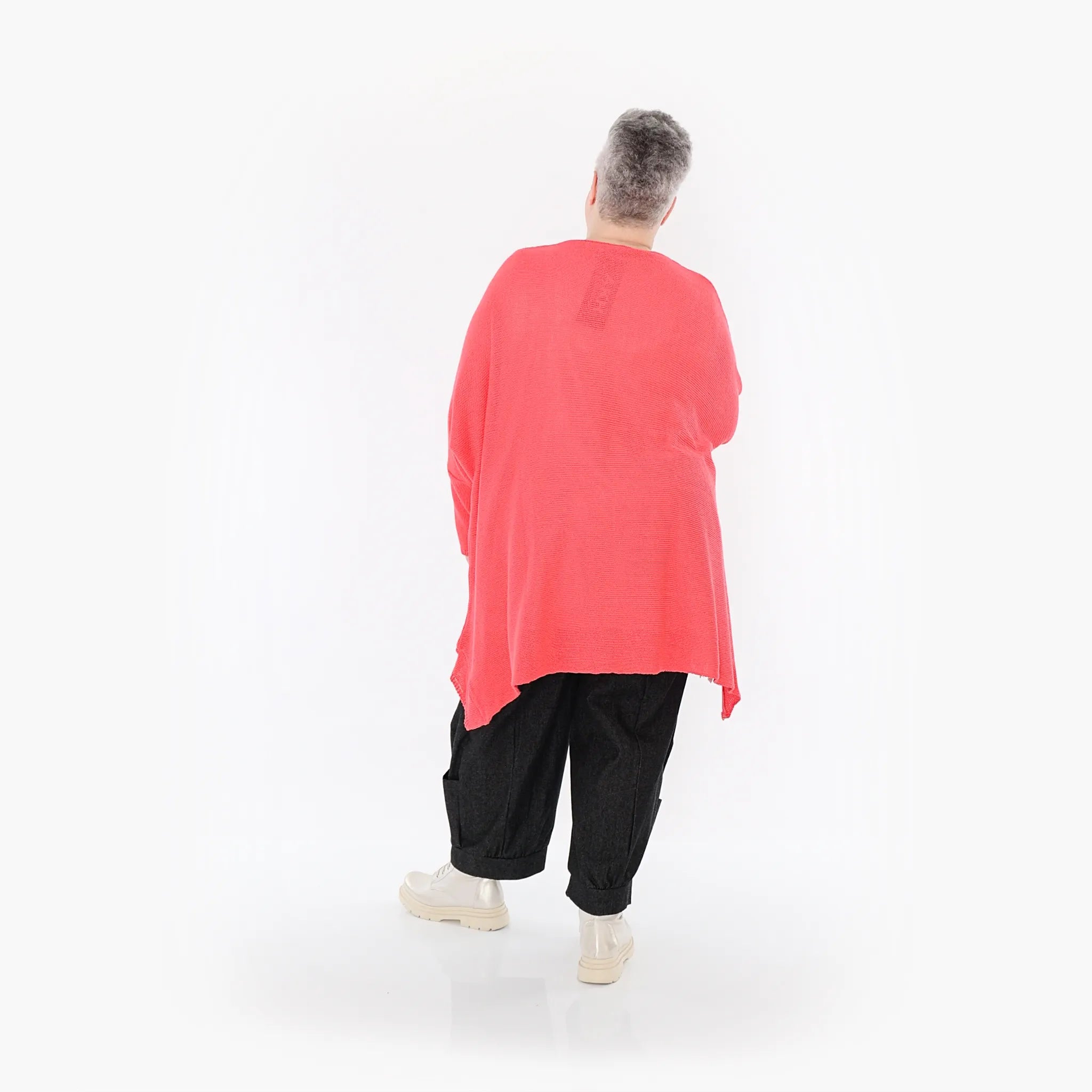  A-Form Bigshirt von AKH Fashion aus Baumwolle, 1110.02307, KorallRot, Ausgefallen, Zeitlos