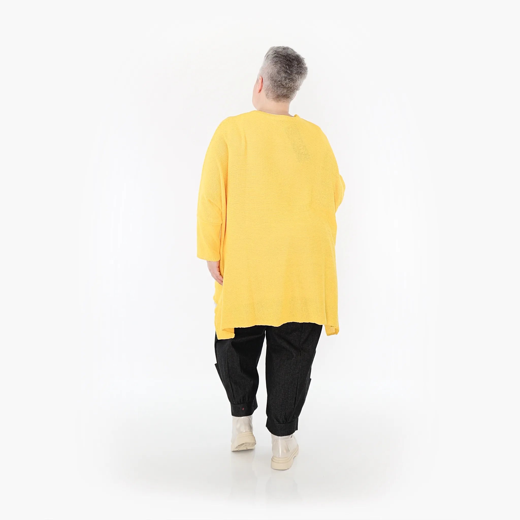  A-Form Bigshirt von AKH Fashion aus Baumwolle, 1110.02307, Gelb, Ausgefallen, Zeitlos, Schick