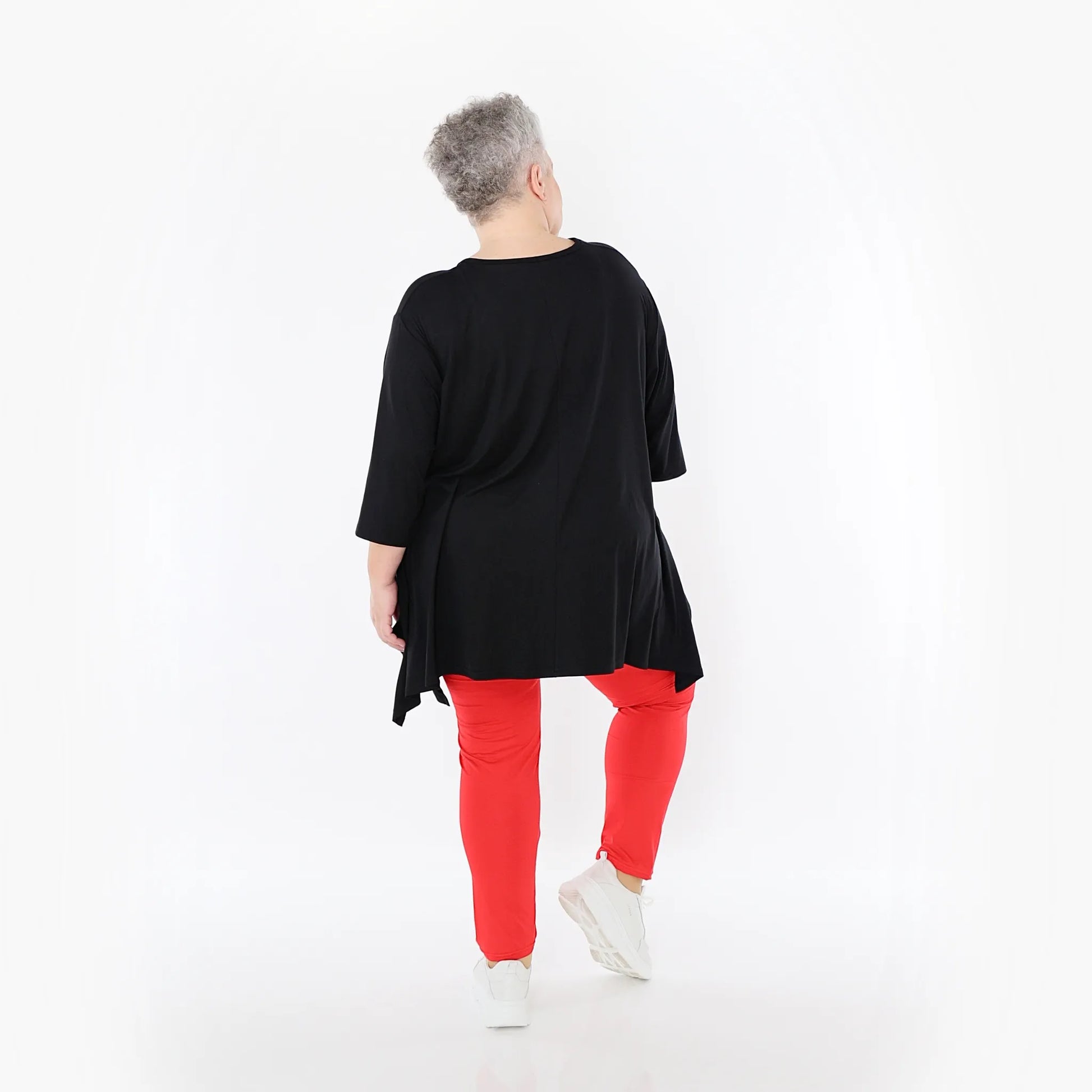  A-Form Bigshirt von AKH Fashion aus Viskose, 1233.01019, Schwarz, Ausgefallen, Zeitlos