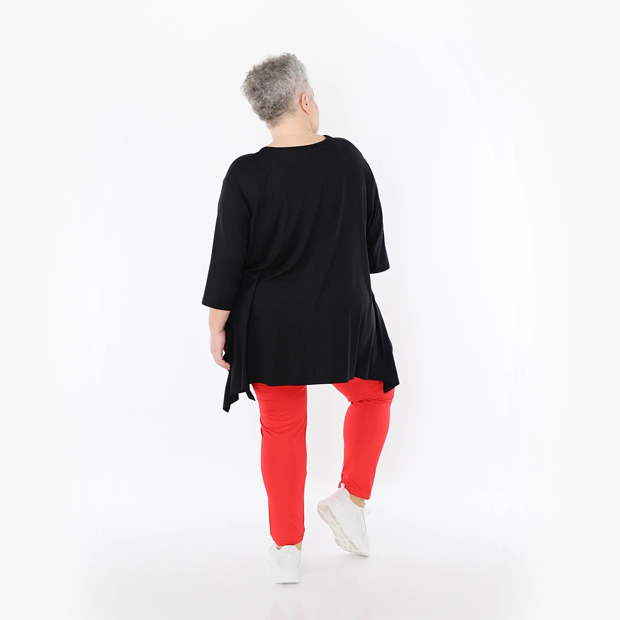  A-Form Bigshirt von AKH Fashion aus Viskose, 1233.01019, Schwarz, Ausgefallen, Zeitlos