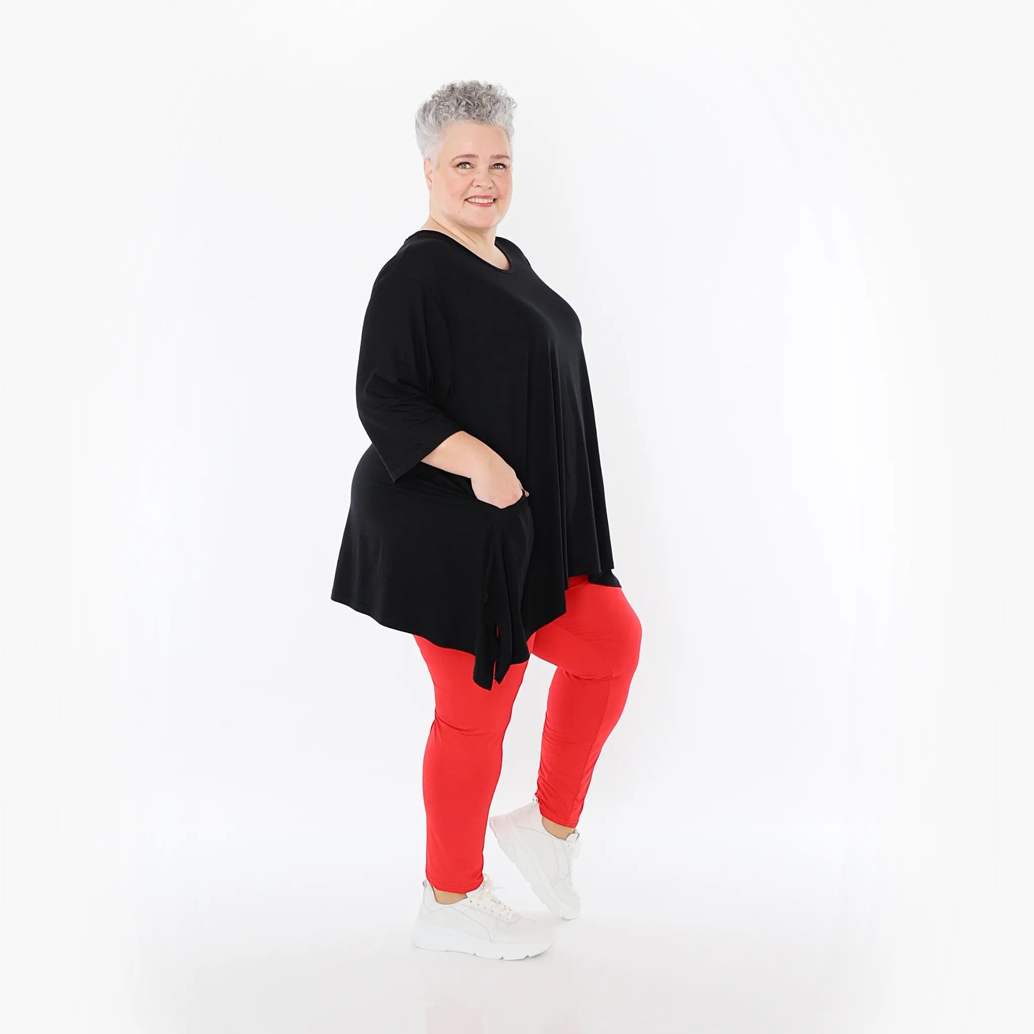  A-Form Bigshirt von AKH Fashion aus Viskose, 1233.01019, Schwarz, Ausgefallen, Zeitlos