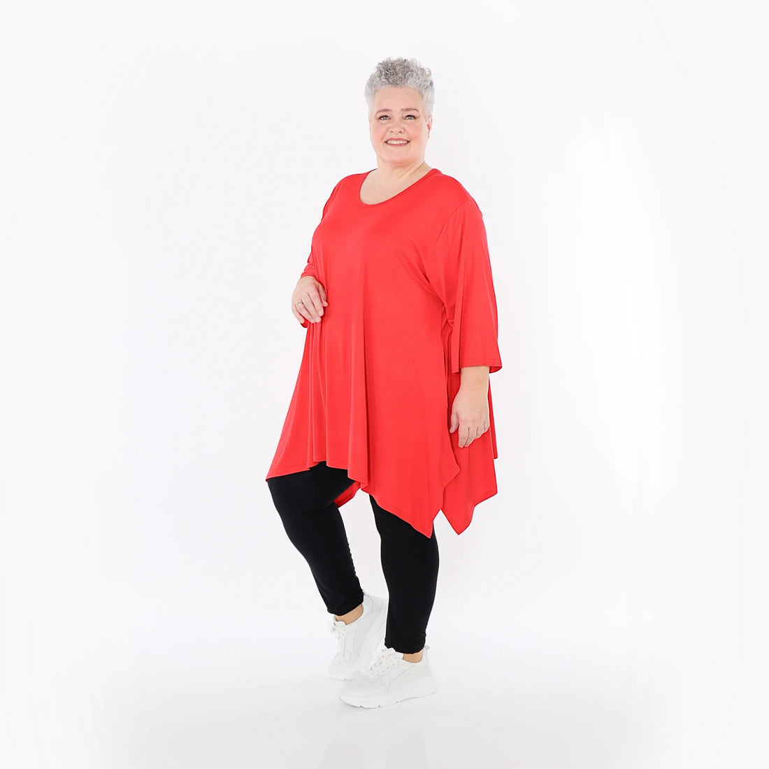  A-Form Bigshirt von AKH Fashion aus Viskose, 1233.01019, Rot, Ausgefallen, Zeitlos, Schick