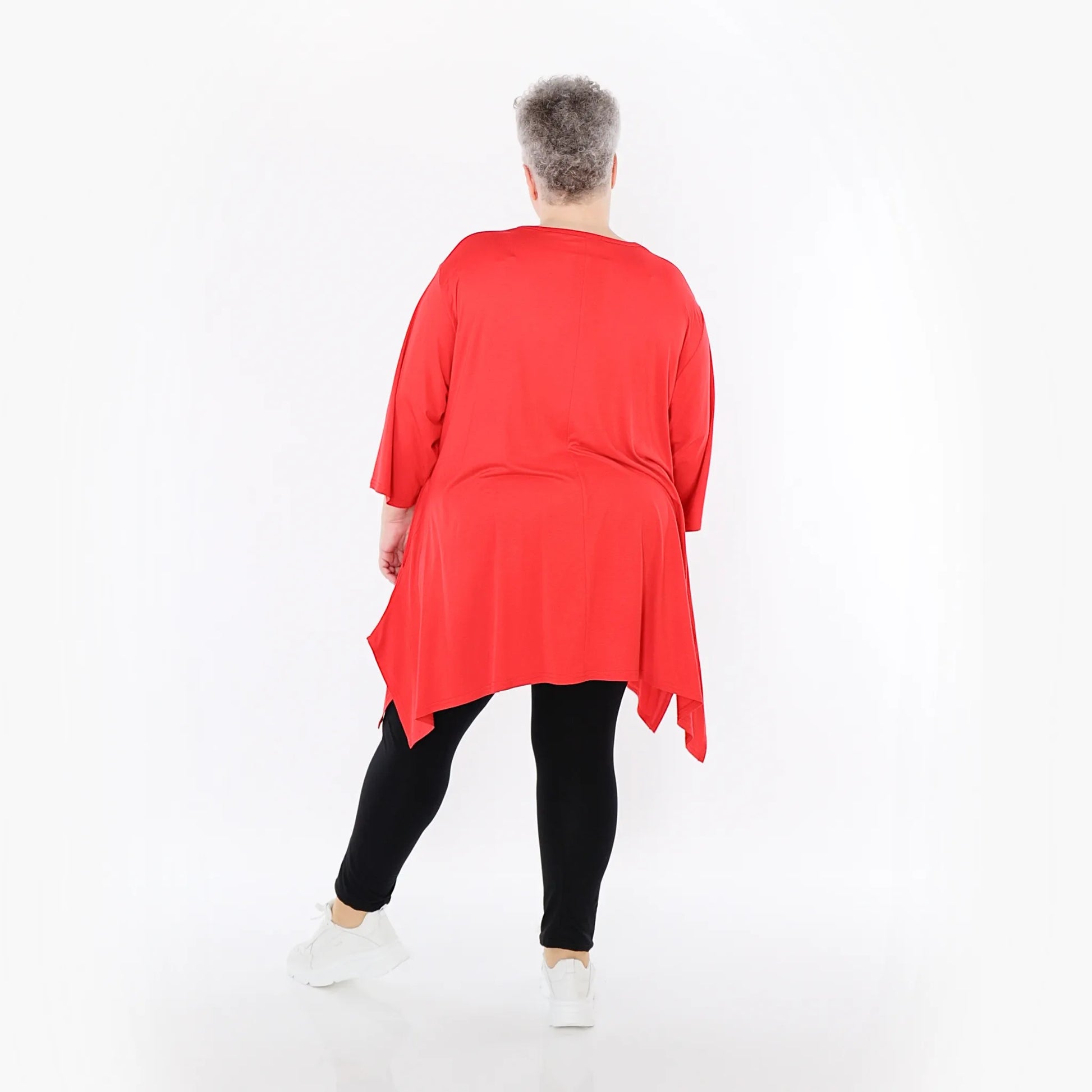  A-Form Bigshirt von AKH Fashion aus Viskose, 1233.01019, Rot, Ausgefallen, Zeitlos, Schick