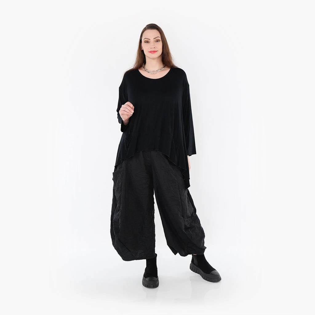  A-Form Bigshirt von AKH Fashion aus Viskose, 1233.01078, Schwarz, Schick, Modern, Bequem