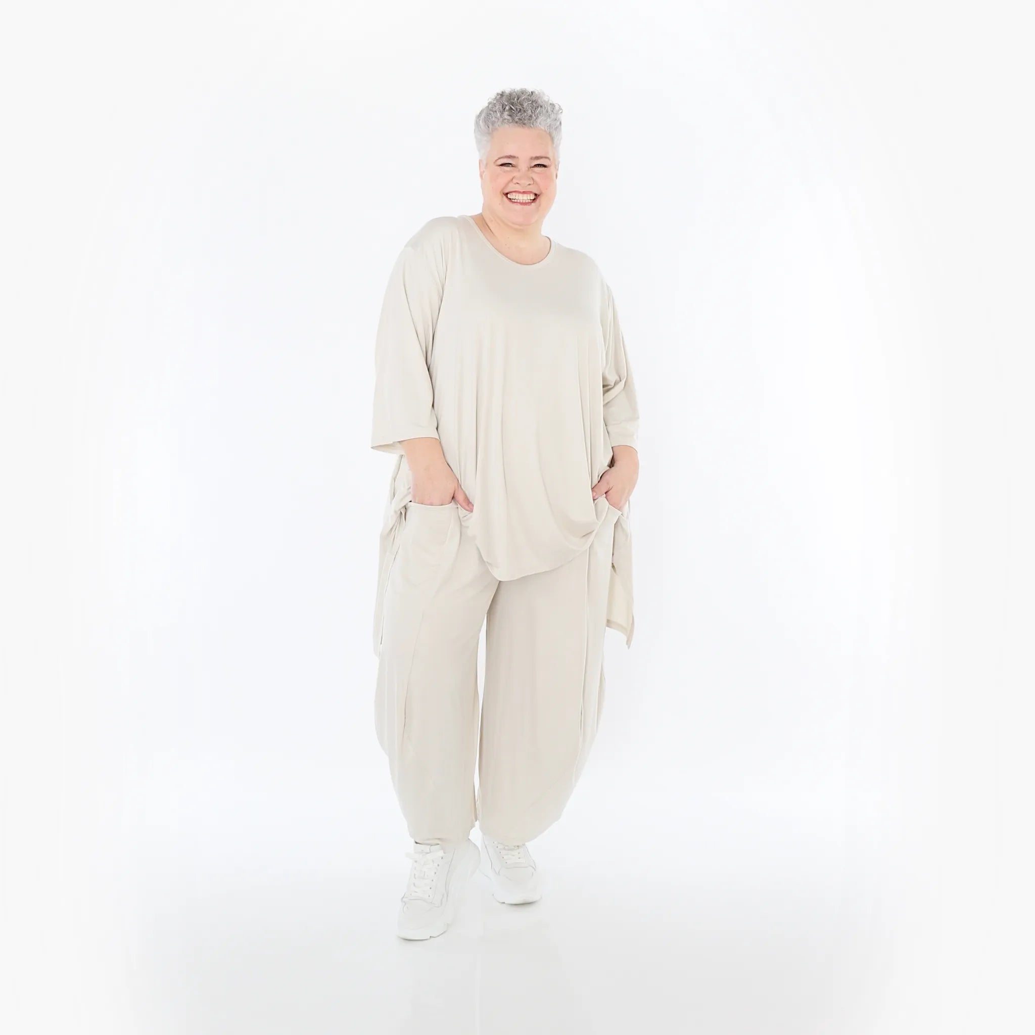  Ballonhose von AKH Fashion aus Viskose, 1233.08069, Beige, Ausgefallen, Zeitlos, Schick