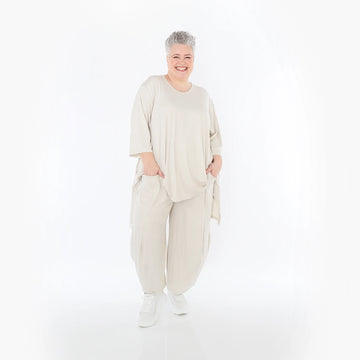  Ballonhose von AKH Fashion aus Viskose, 1233.08069, Beige, Ausgefallen, Zeitlos, Schick