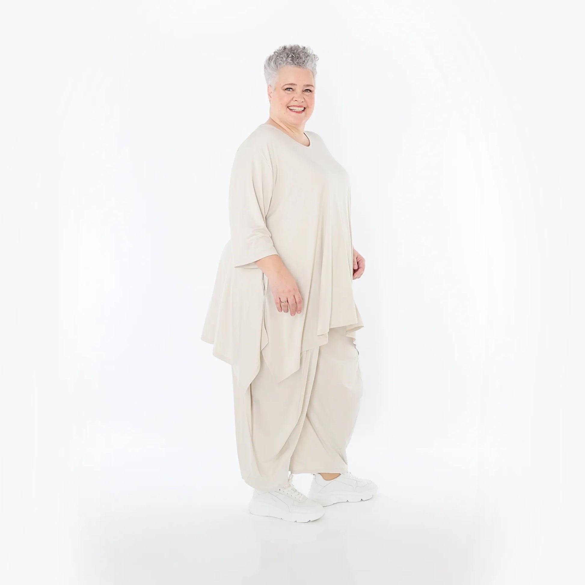 Ballonhose von AKH Fashion aus Viskose, 1233.08069, Beige, Ausgefallen, Zeitlos, Schick