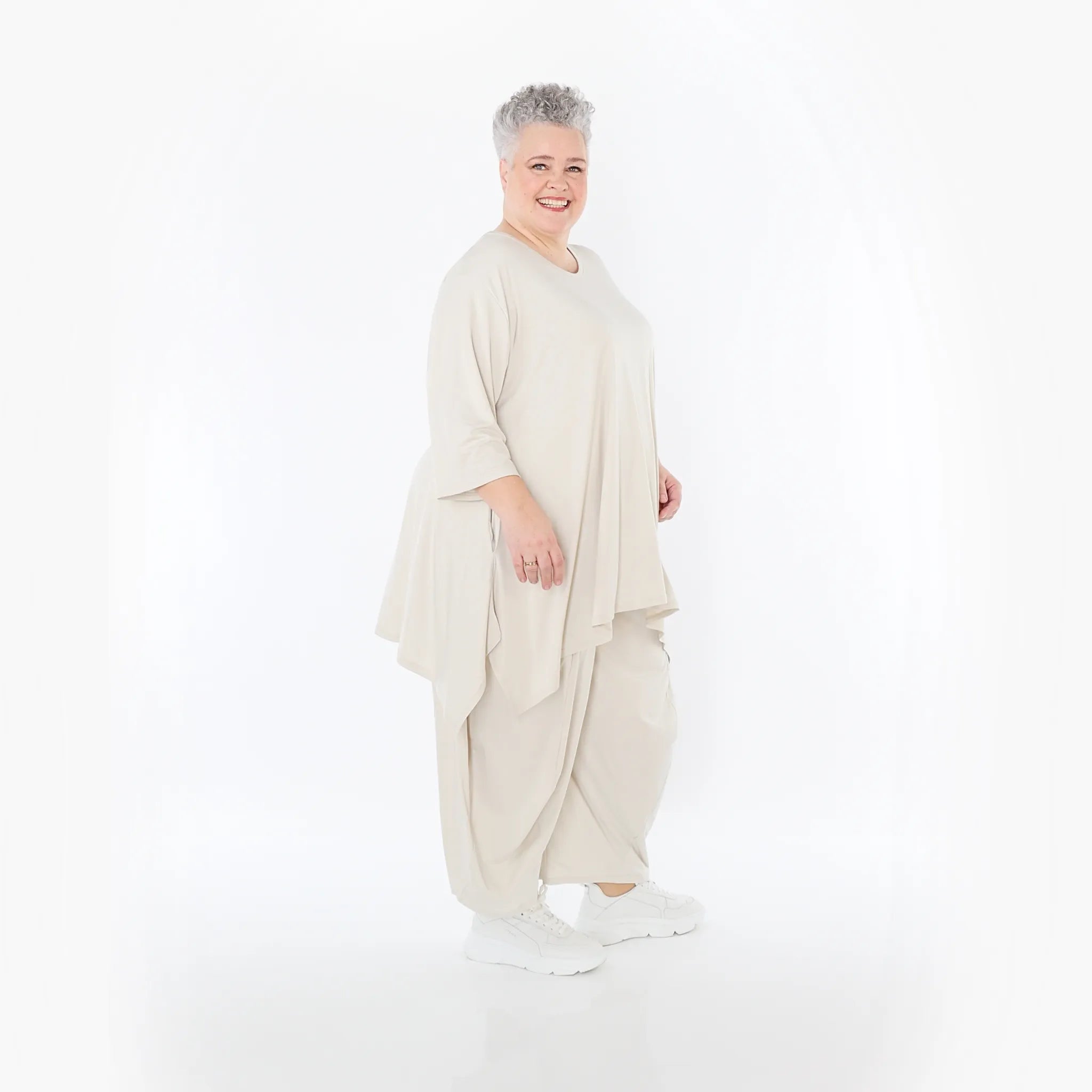  Ballonhose von AKH Fashion aus Viskose, 1233.08069, Beige, Ausgefallen, Zeitlos, Schick