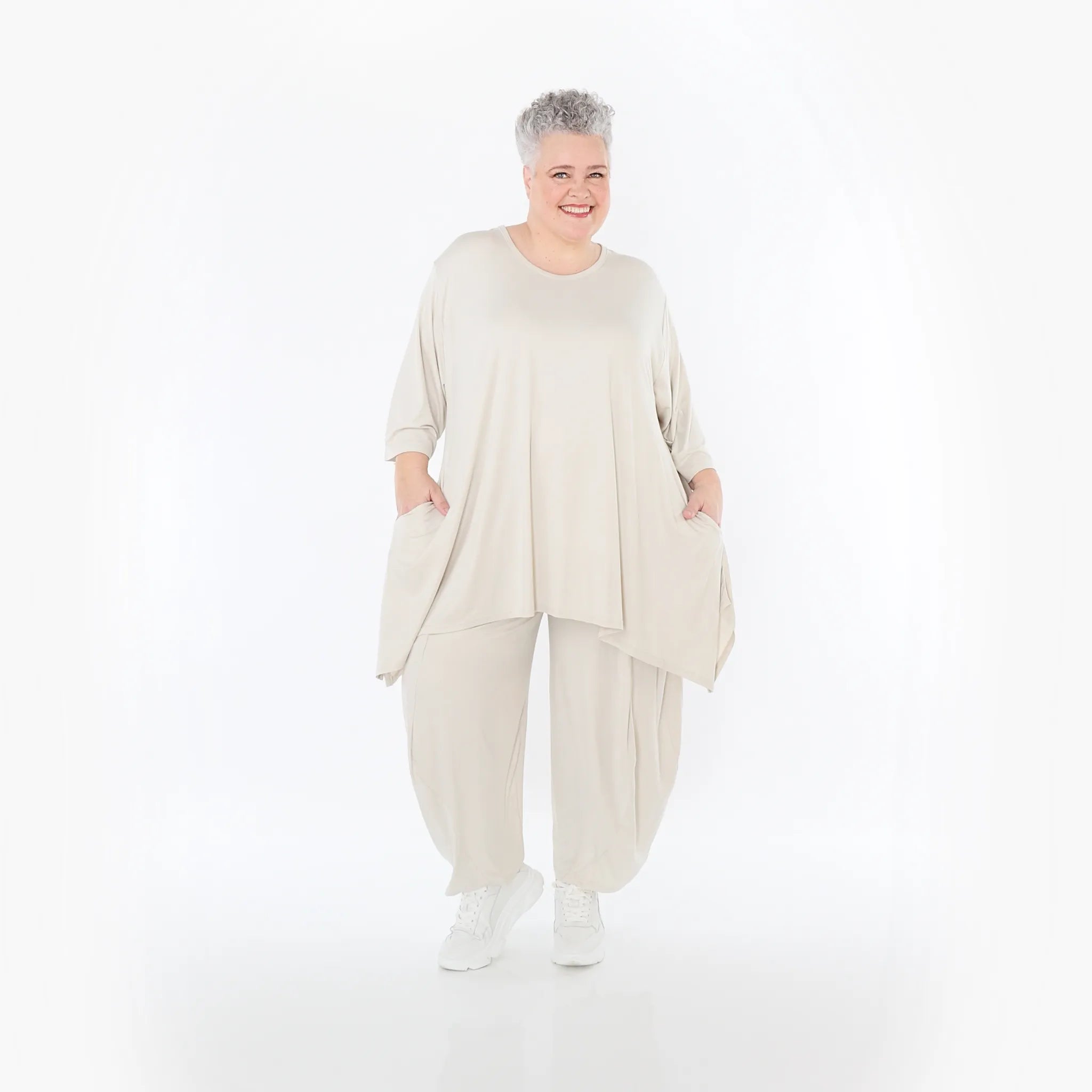  Ballonhose von AKH Fashion aus Viskose, 1233.08069, Beige, Ausgefallen, Zeitlos, Schick