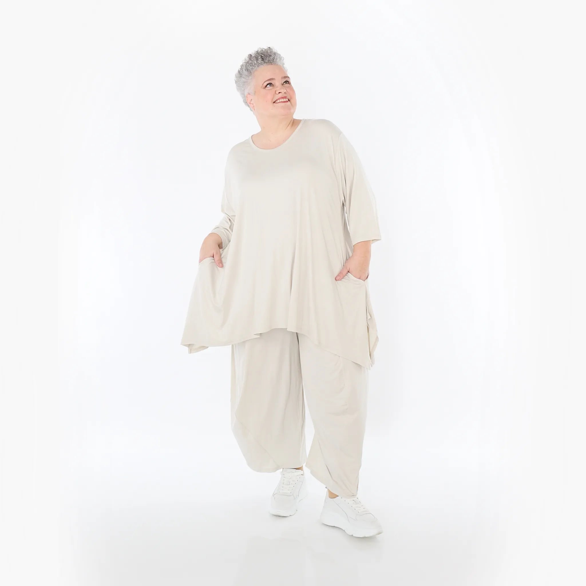 Ballonhose von AKH Fashion aus Viskose, 1233.08069, Beige, Ausgefallen, Zeitlos, Schick