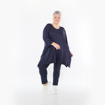  AKH Fashion Leggings in gerader Form, aus Viskose, 1233.0P100, Marine, Ausgefallen, Schick