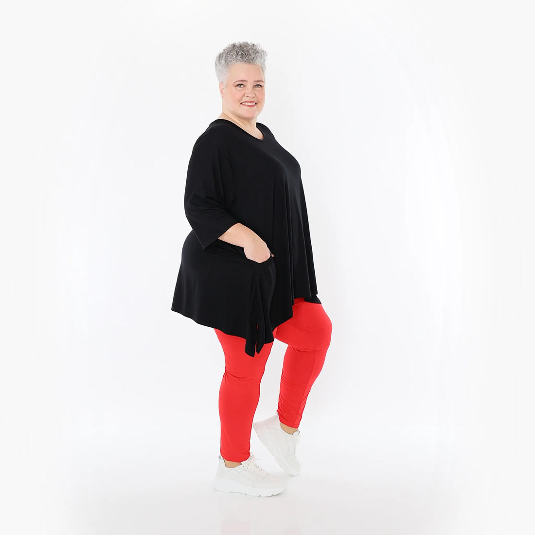  AKH Fashion Leggings in gerader Form, aus Viskose, 1233.0P100, Rot, Ausgefallen, Zeitlos