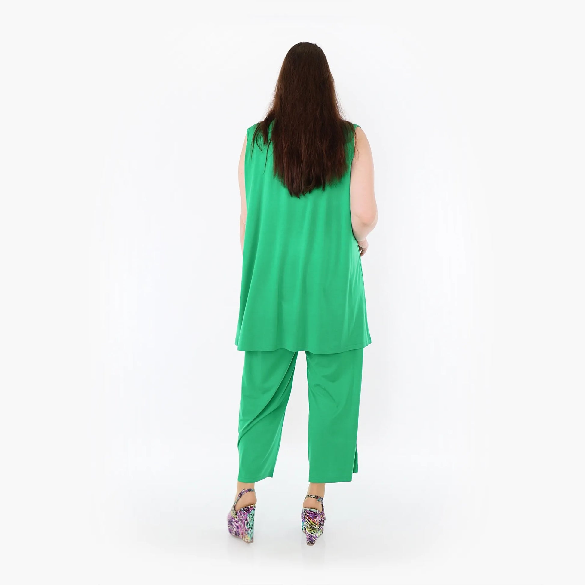  AKH Fashion Hose in gerader Form, aus Viskose, 1233.00225, Grün, Ausgefallen, Zeitlos