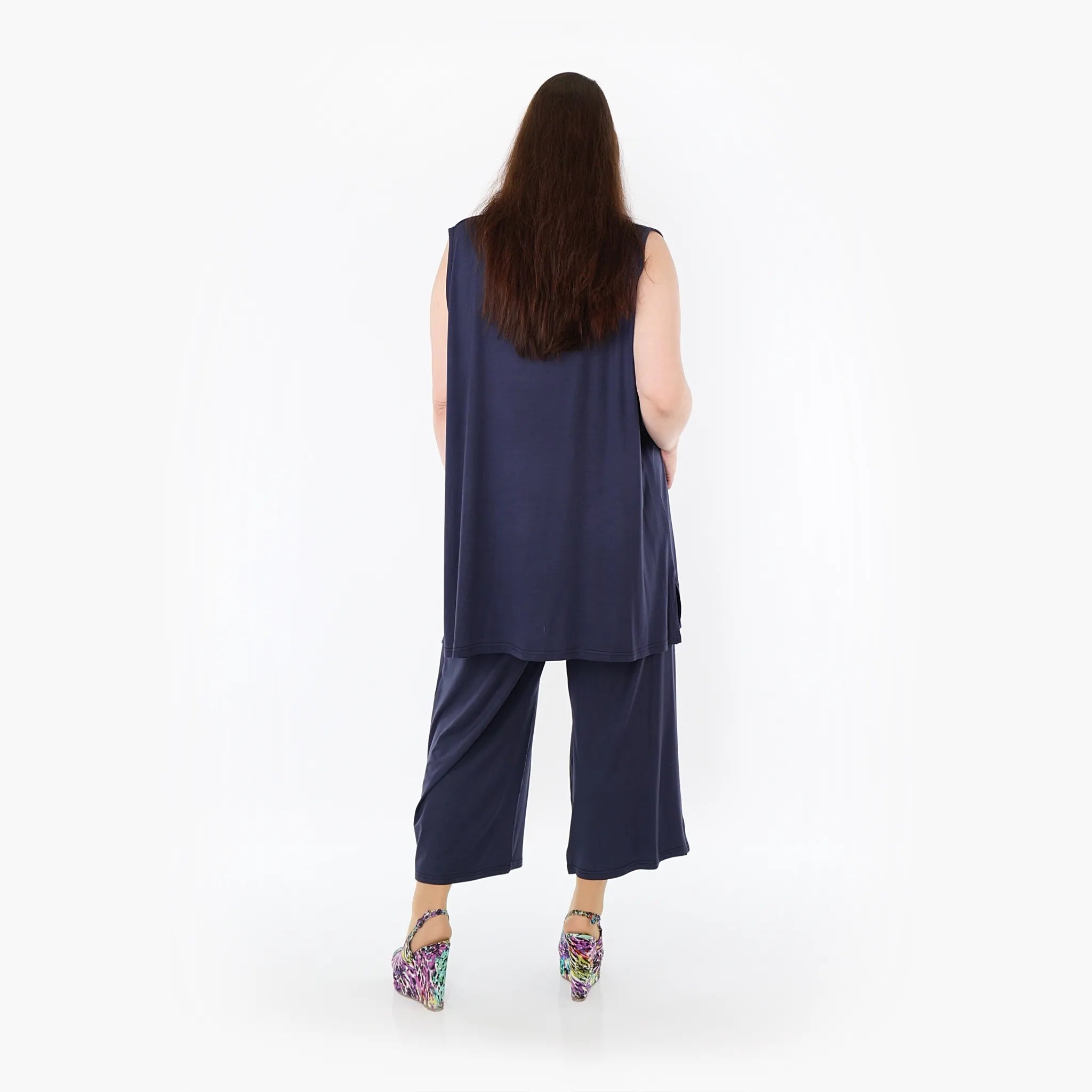  AKH Fashion Hose in gerader Form, aus Viskose, 1233.00225, Marine, Ausgefallen, Zeitlos