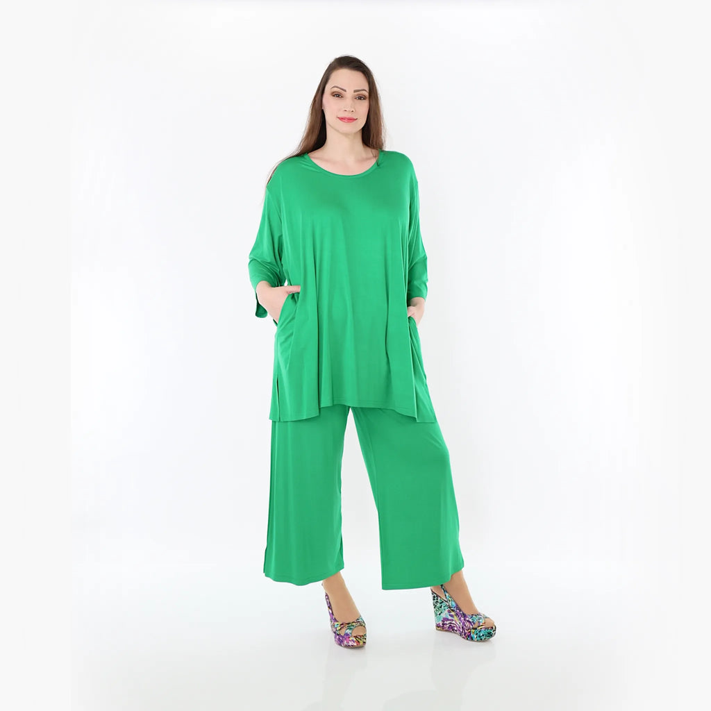  AKH Fashion Bigshirt in gerader Form, aus Viskose, 1233.07054, Grün, Ausgefallen, Zeitlos