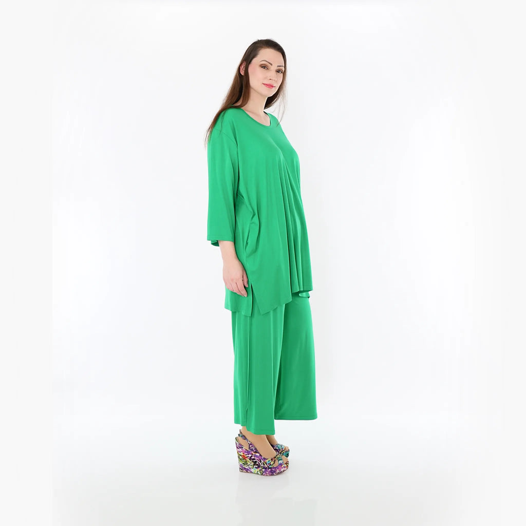  AKH Fashion Bigshirt in gerader Form, aus Viskose, 1233.07054, Grün, Ausgefallen, Zeitlos