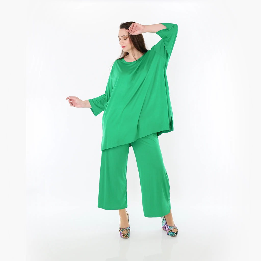  AKH Fashion Bigshirt in gerader Form, aus Viskose, 1233.07054, Grün, Ausgefallen, Zeitlos