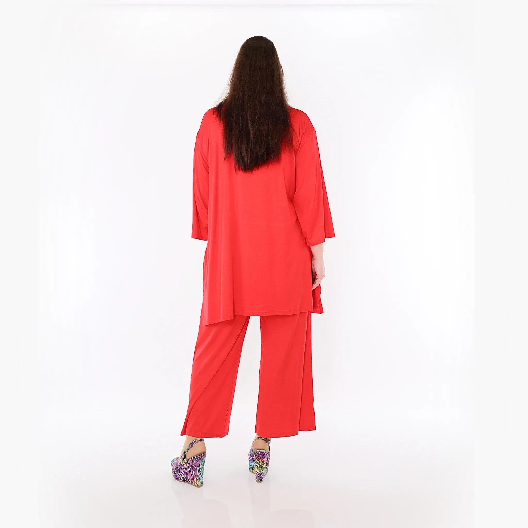  AKH Fashion Bigshirt in gerader Form, aus Viskose, 1233.07054, Rot, Ausgefallen, Zeitlos