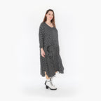  Ballonkleid von AKH Fashion aus Materialmix, 1289.06025, Schwarz/Weiß, Schick, Modern