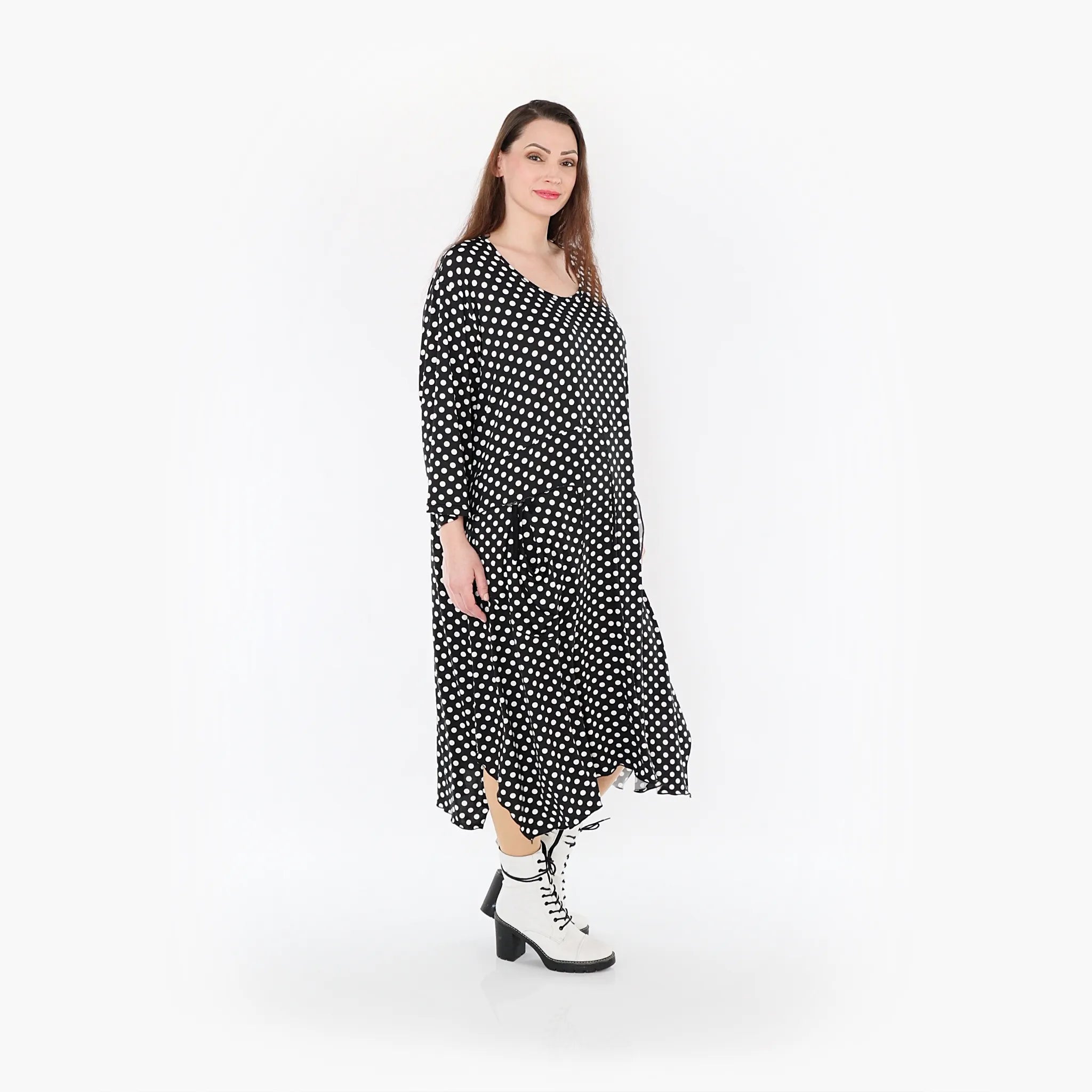  Ballonkleid von AKH Fashion aus Materialmix, 1289.06025, Schwarz/Weiß, Schick, Modern