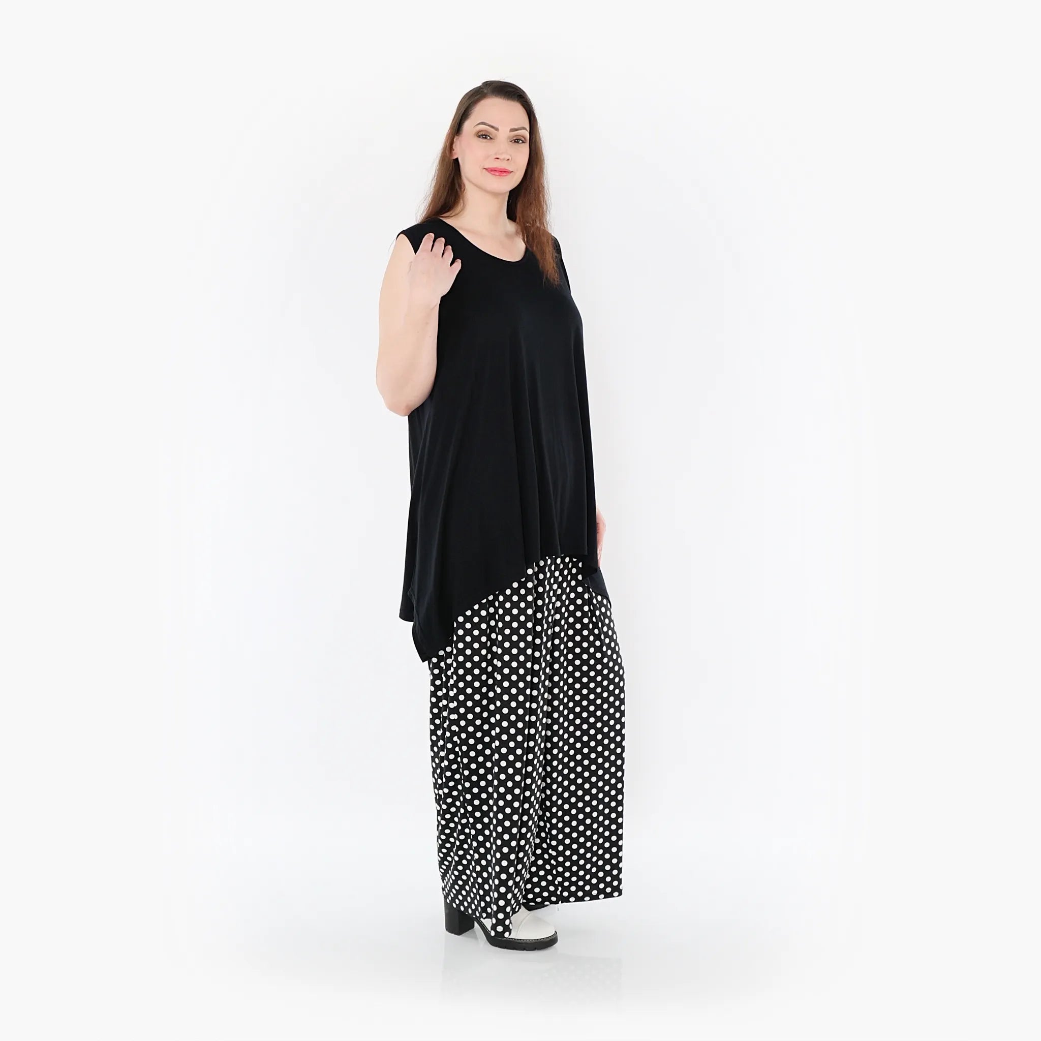  Marlene Hose von AKH Fashion aus Materialmix, 1289.06720, Schwarz/Weiß, Schick, Modern