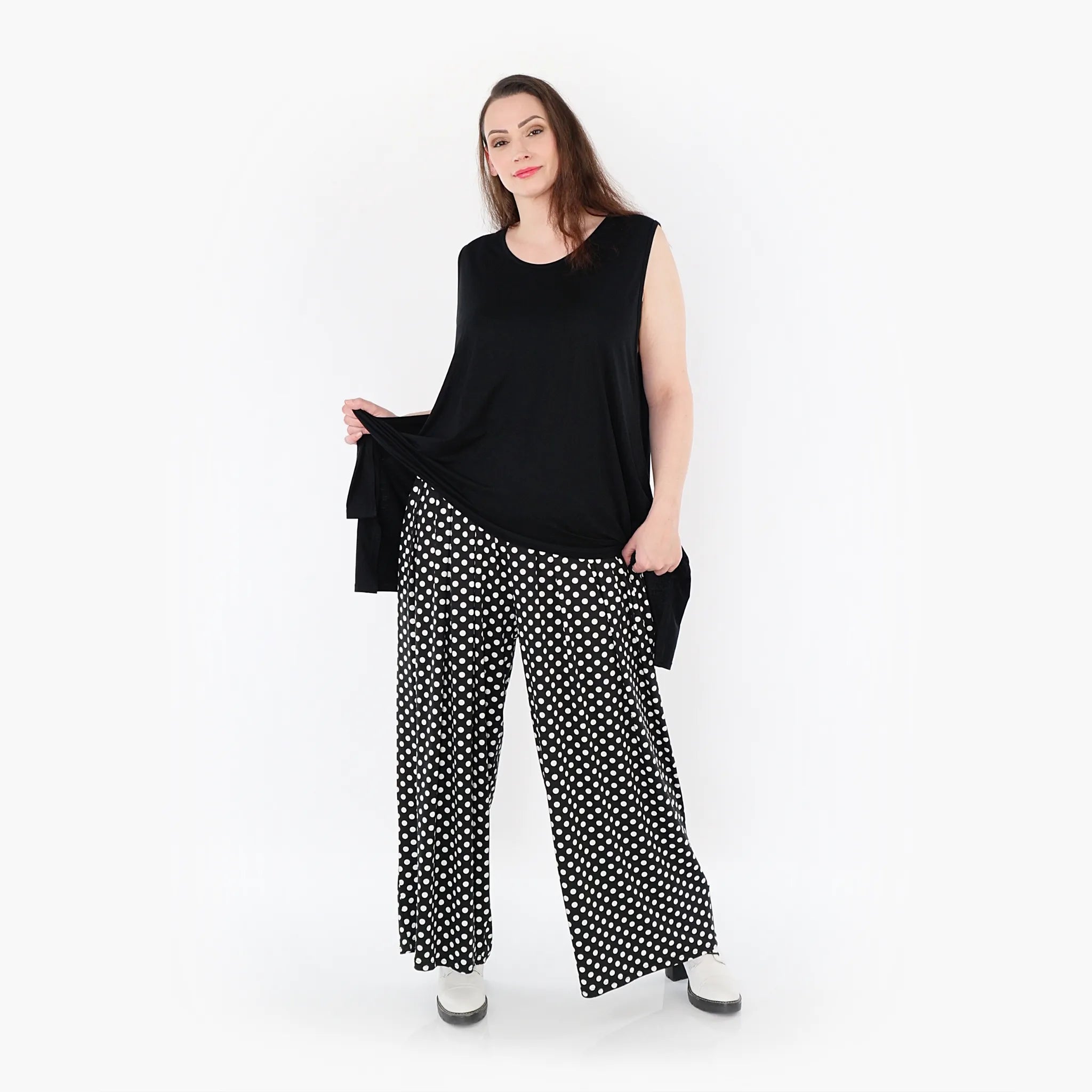  Marlene Hose von AKH Fashion aus Materialmix, 1289.06720, Schwarz/Weiß, Schick, Modern