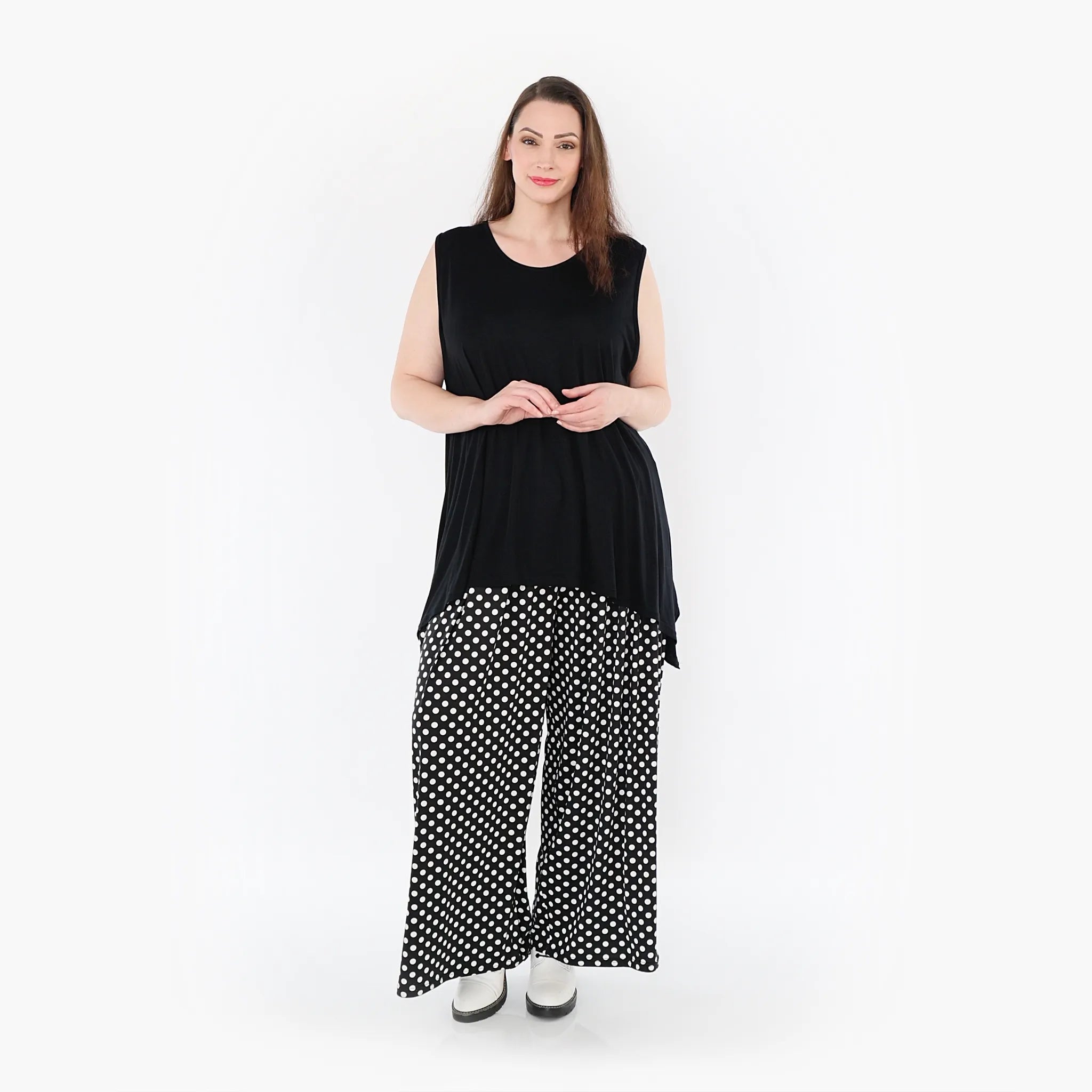  Marlene Hose von AKH Fashion aus Materialmix, 1289.06720, Schwarz/Weiß, Schick, Modern