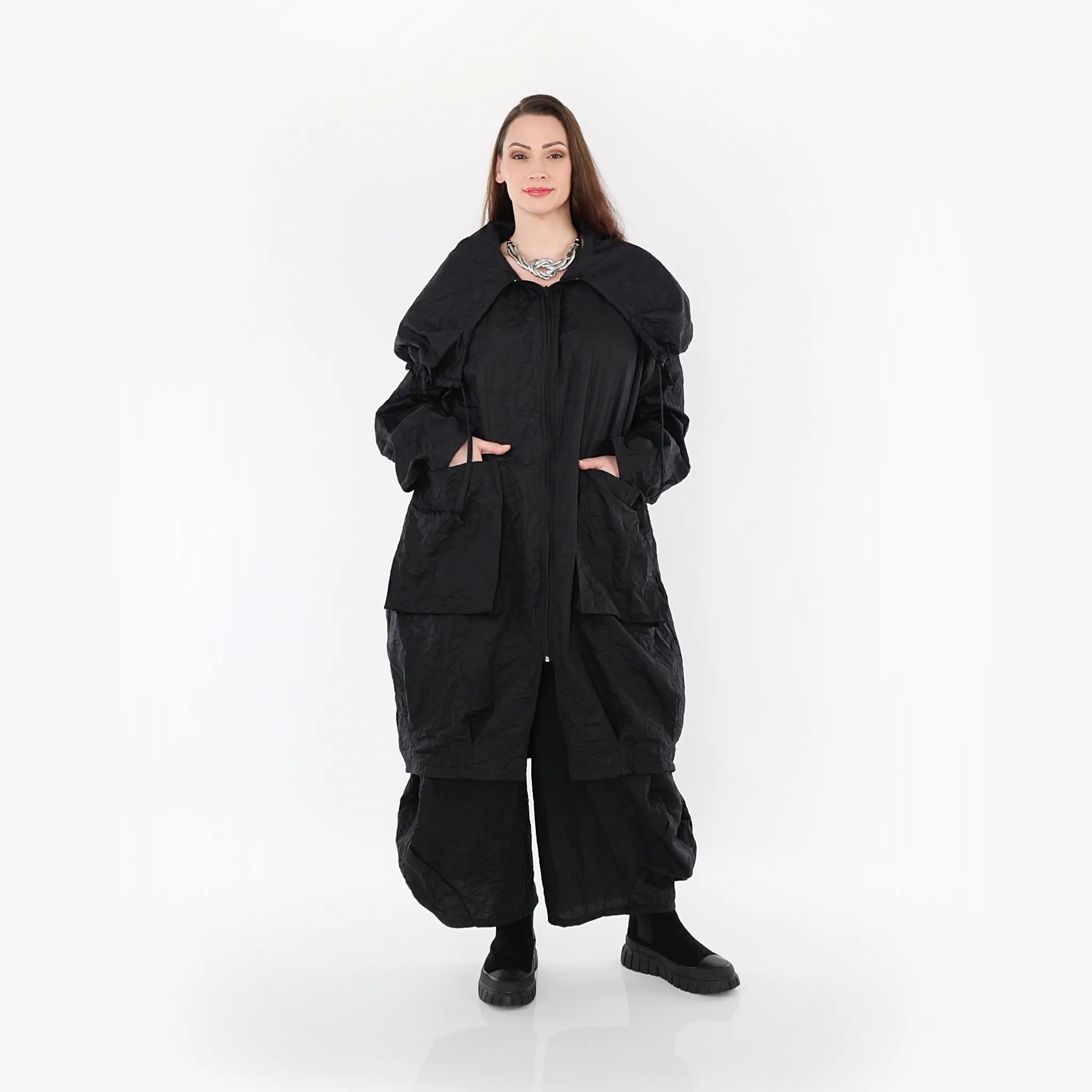 A-Form Mantel von AKH Fashion aus Materialmix, ausgefallene, zeitlose Lagenlook Mode