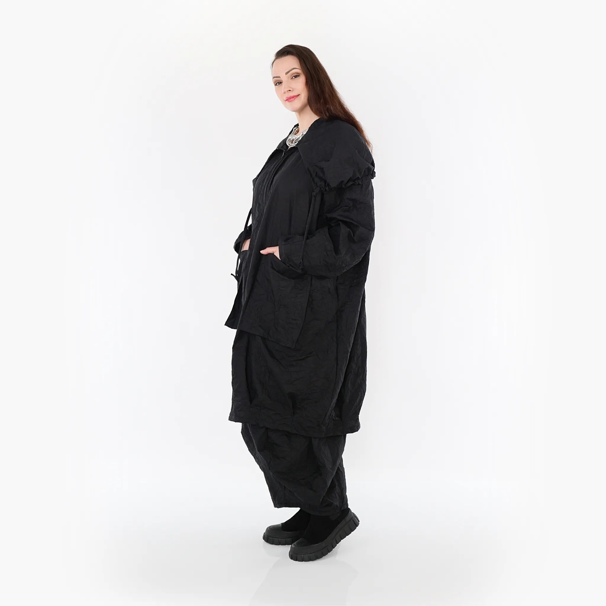 A-Form Mantel von AKH Fashion aus Materialmix, ausgefallene, zeitlose Lagenlook Mode