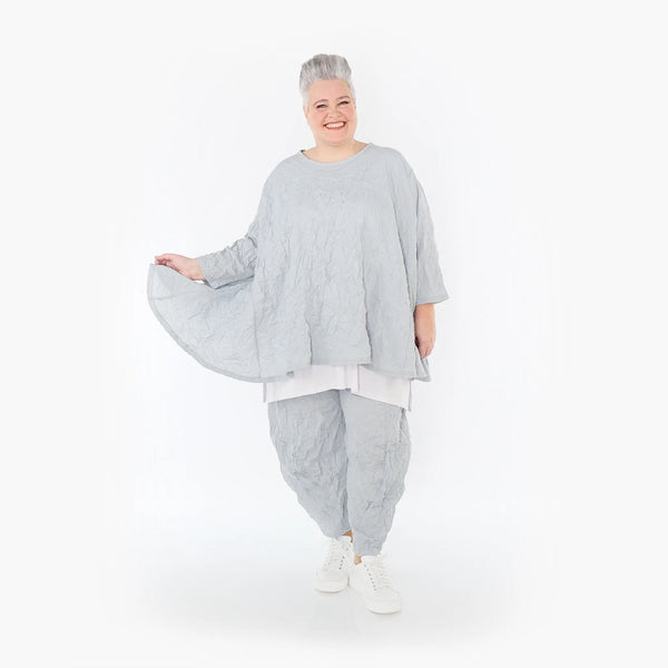 A-Form Bigshirt von AKH Fashion aus Materialmix, 1372.00593, Hellgrau, Ausgefallen, Zeitlos