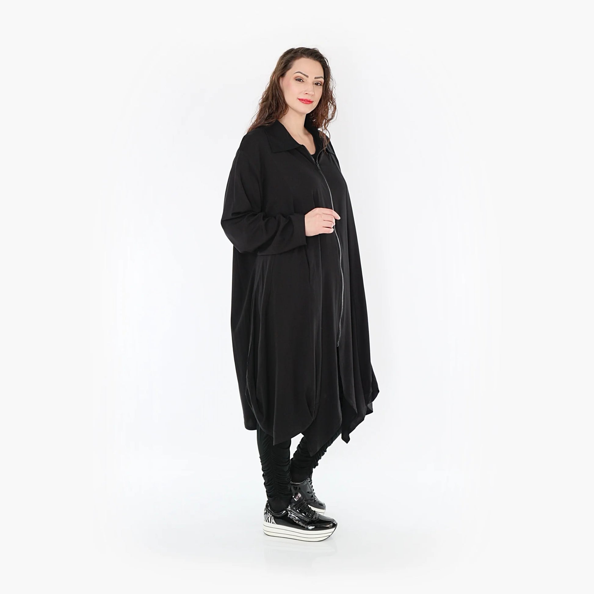  Ballonmantel von AKH Fashion aus Viskose, 1380.01424, Schwarz, Schick, Modern, Bequem