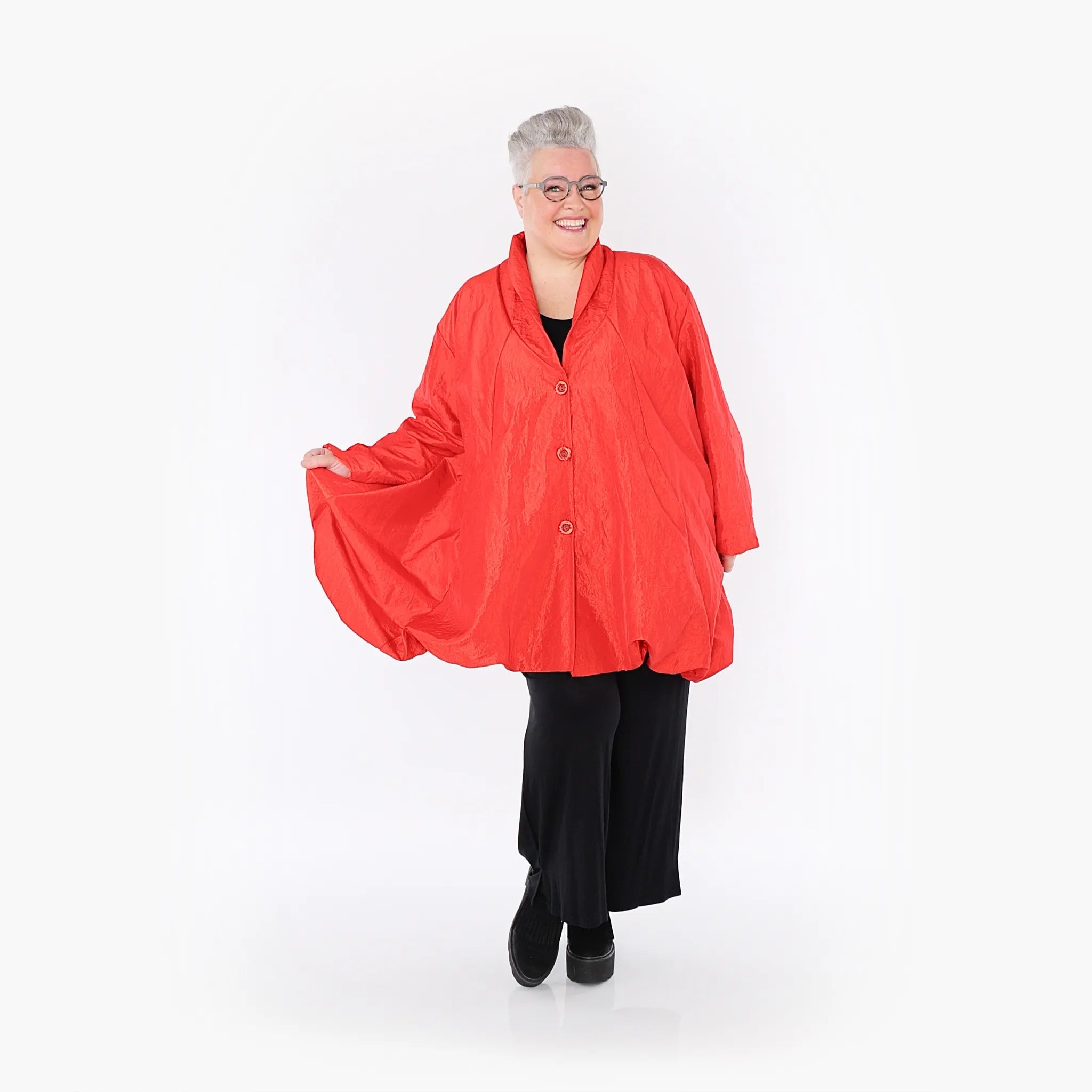  A-Form Jacke von AKH Fashion aus Polyester, 1404.07015, Rot, Schick, Modern, Bequem
