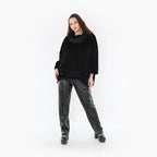  AKH Fashion Bigshirt in kastiger Form, aus Polyester, 1413.03091, Schwarz, Schick, Modern