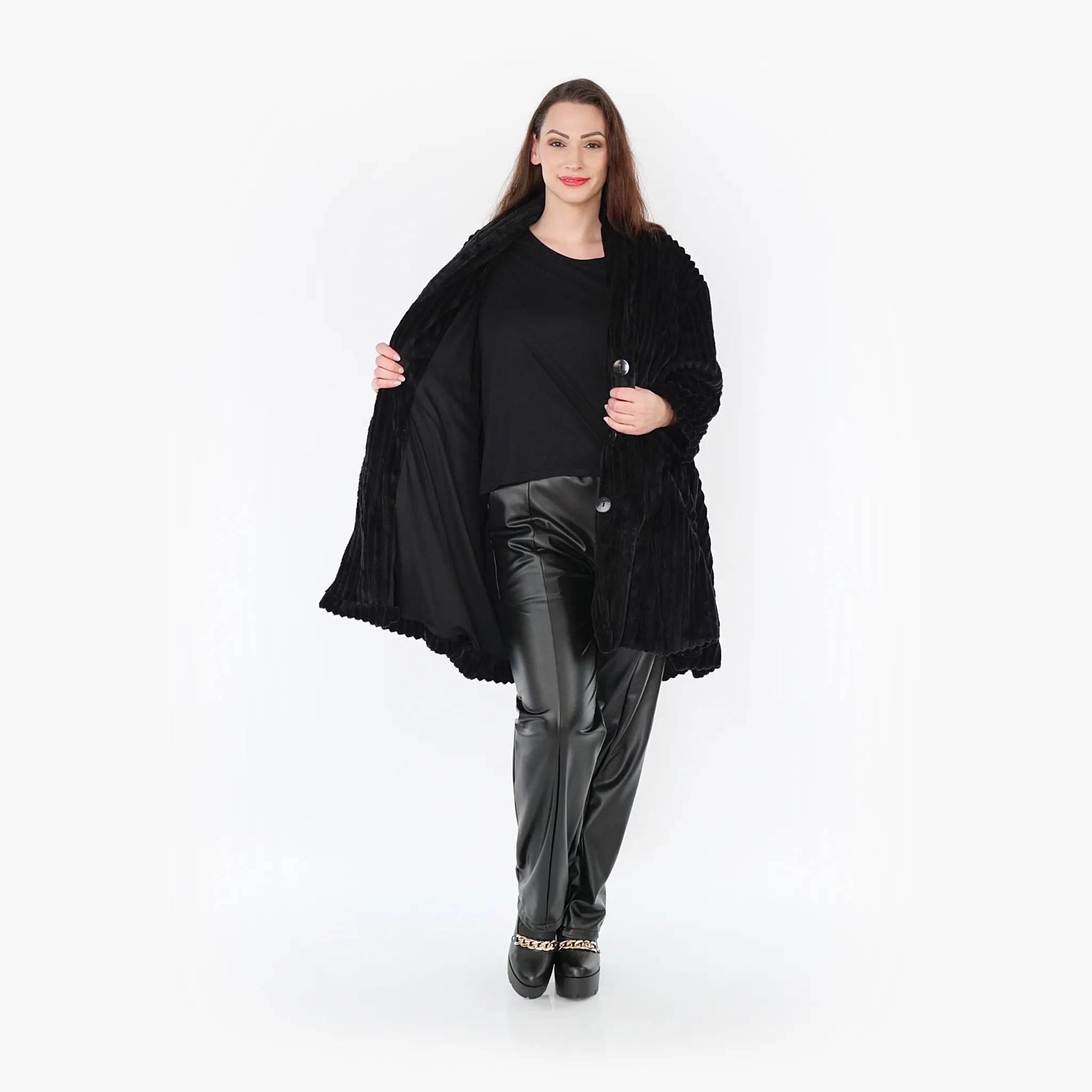  A-Form Jacke von AKH Fashion aus Polyester, 1413.07015, Schwarz, Schick, Modern, Bequem