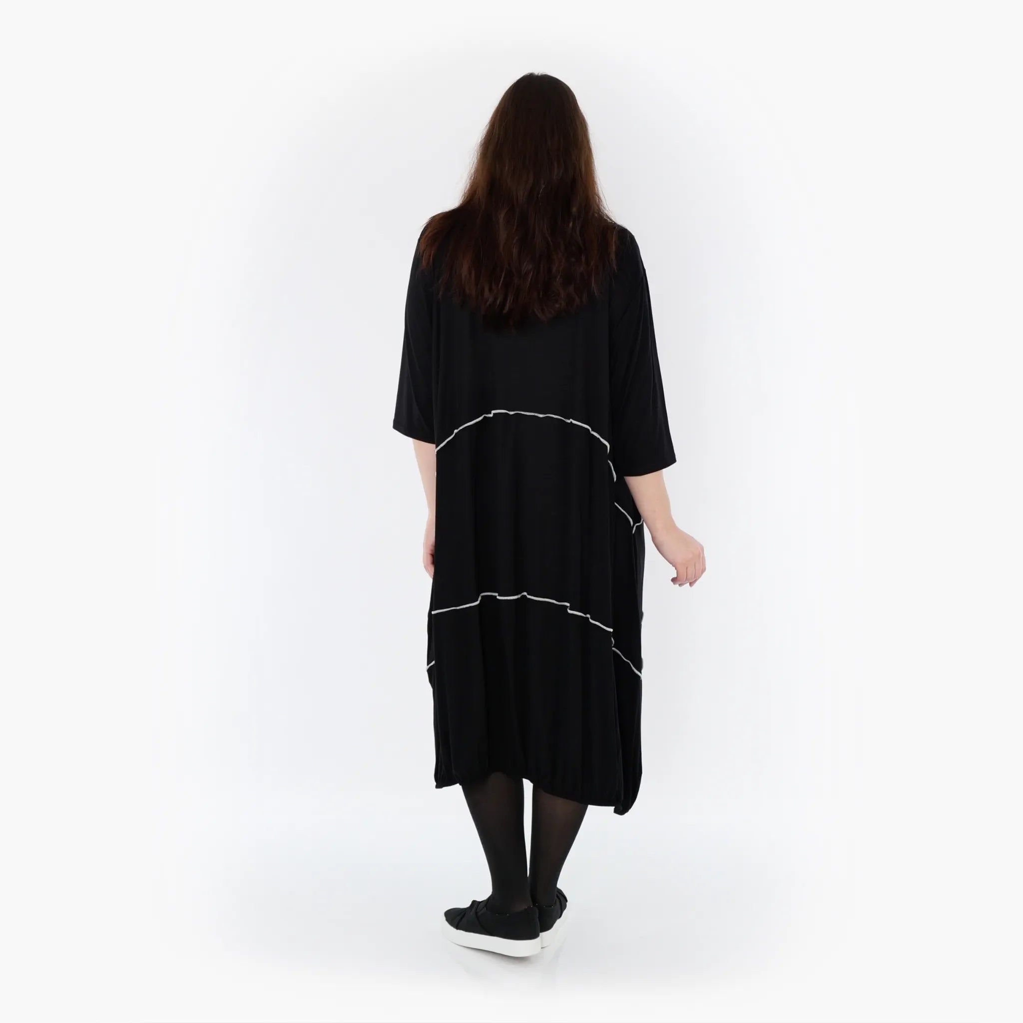  Ballonkleid von AKH Fashion aus Viskose, 1416.06564, Schwarz/Weiß, Schick, Modern, Bequem