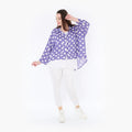  AKH Fashion Jacke in gerundeter Form, aus Viskose, 1417.06910, Flieder/Weiß, Schick