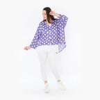  AKH Fashion Jacke in gerundeter Form, aus Viskose, 1417.06910, Flieder/Weiß, Schick