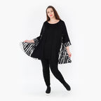  A-Form Bigshirt von AKH Fashion aus Baumwolle, 1418.00593, Schwarz/Weiß, Schick, Modern
