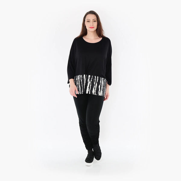  AKH Fashion Bigshirt in kastiger Form, aus Baumwolle, 1418.06888, Schwarz/Weiß, Schick